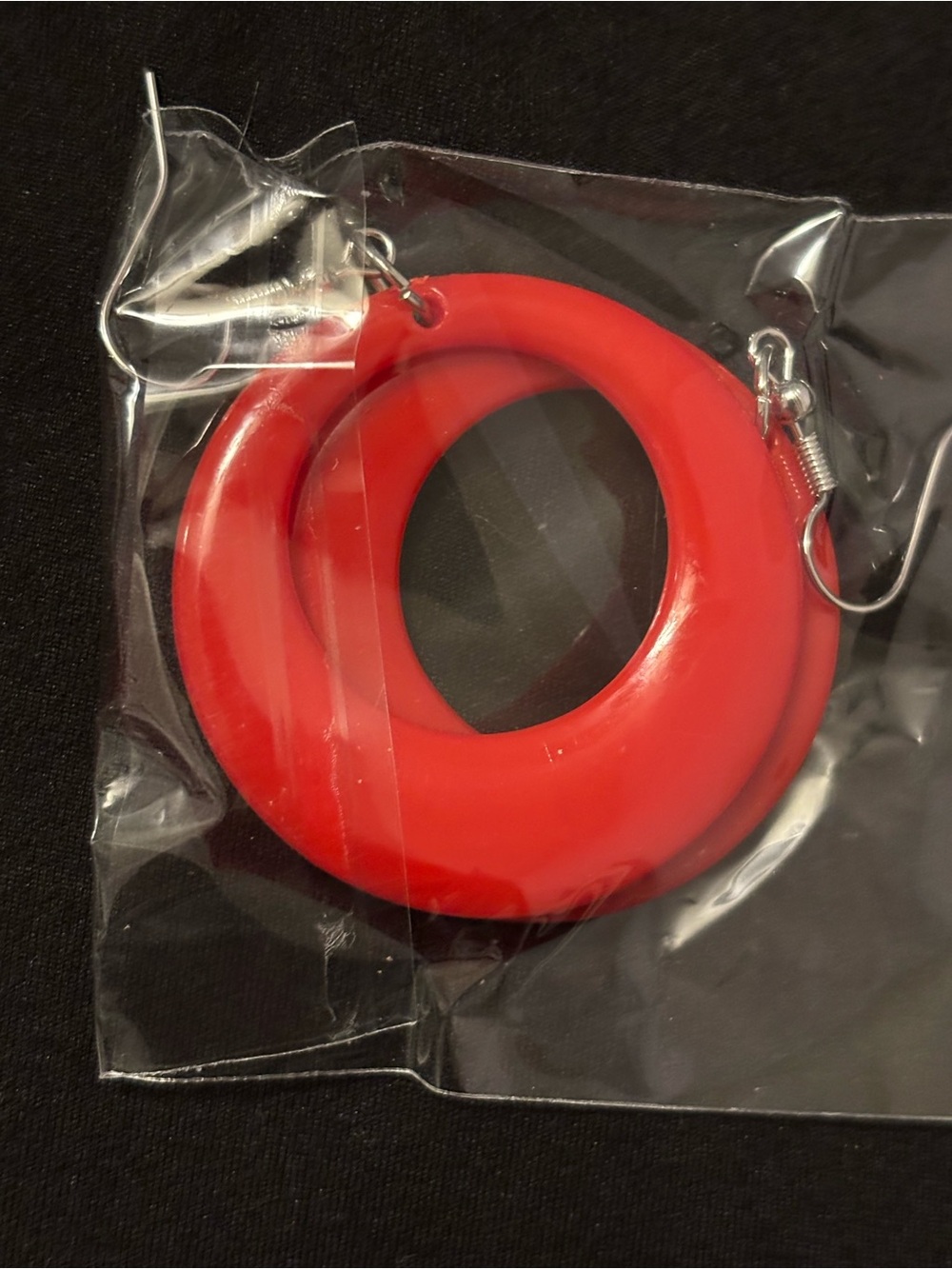Bold Red Circular Hoop Earrings